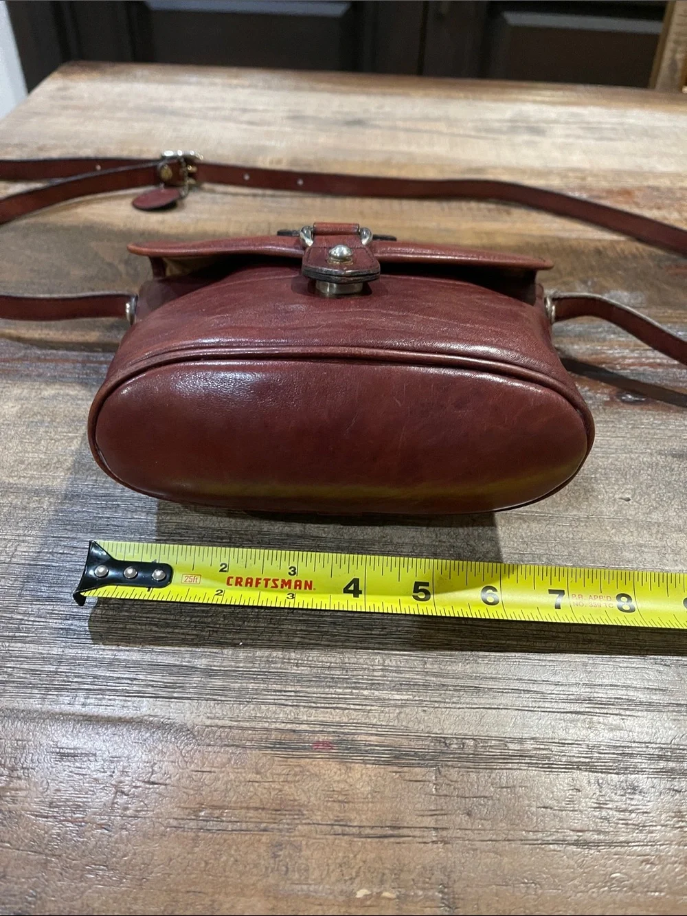 Oroton Leather Messenger Bag in Deep Brown